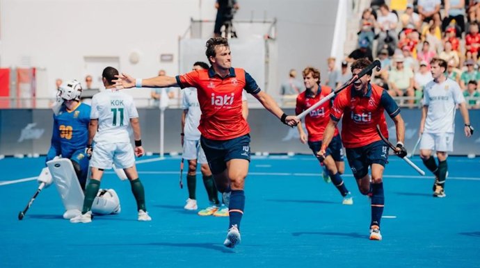 La selección española masculina de hockey sobre hierba ante Sudáfrica (3-1) en el Campeonato del Mundo
