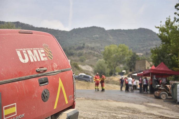 Imagen de archivo del incendio de Riglos, Huesca, Aragón (España).