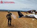 Dos heridos al estrellarse una avioneta en Viana, uno de ellos ingresado en el San Pedro