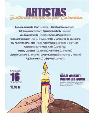 Actos en la Juntanza Solidaria por Colombia que se celebra en Barcelona