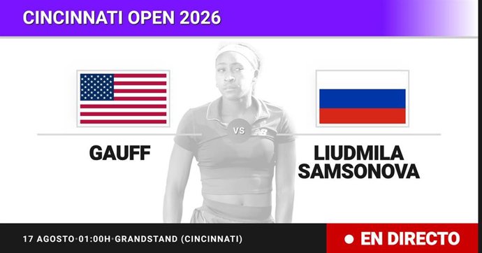 Coco Gauff - Liudmila Samsonova: resumen y estadísticas del partido de Treintaidosavos de final de Cincinnati Open
