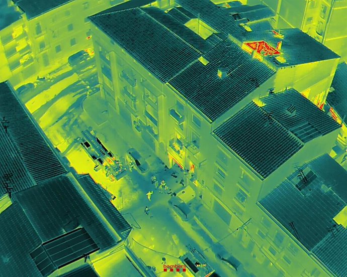 Incendio de un edificio de Lleida