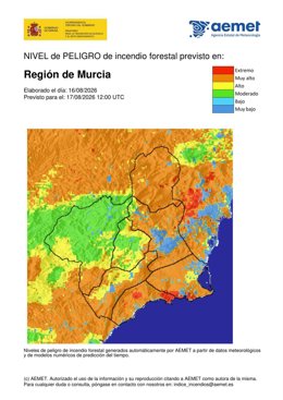 Nivel de riesgo de incendio forestal