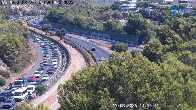 Retenciones en la autopista de Andratx