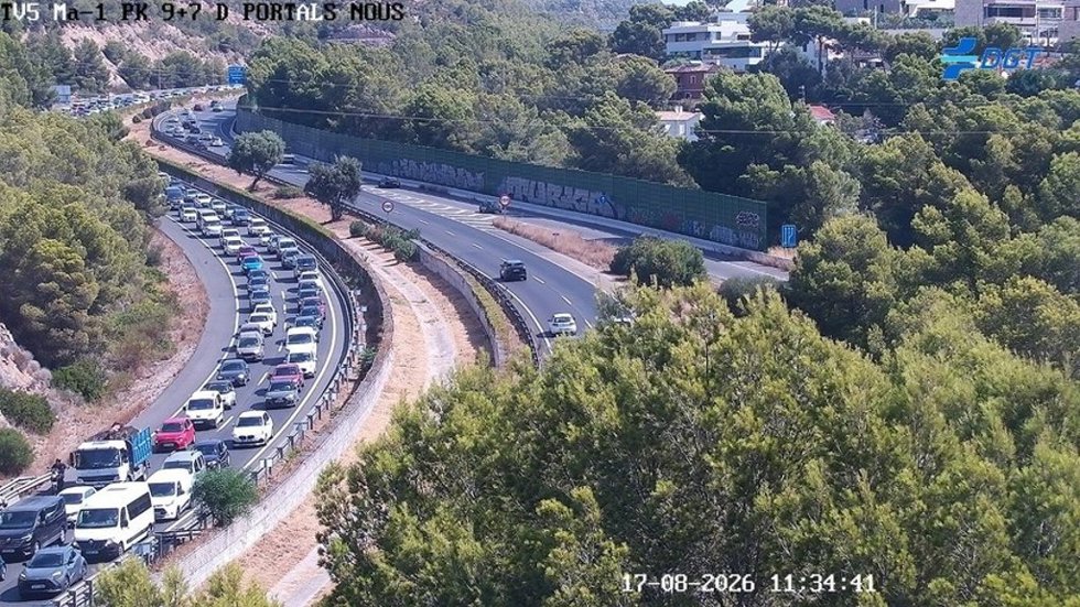 Retenciones en la autopista de Andratx