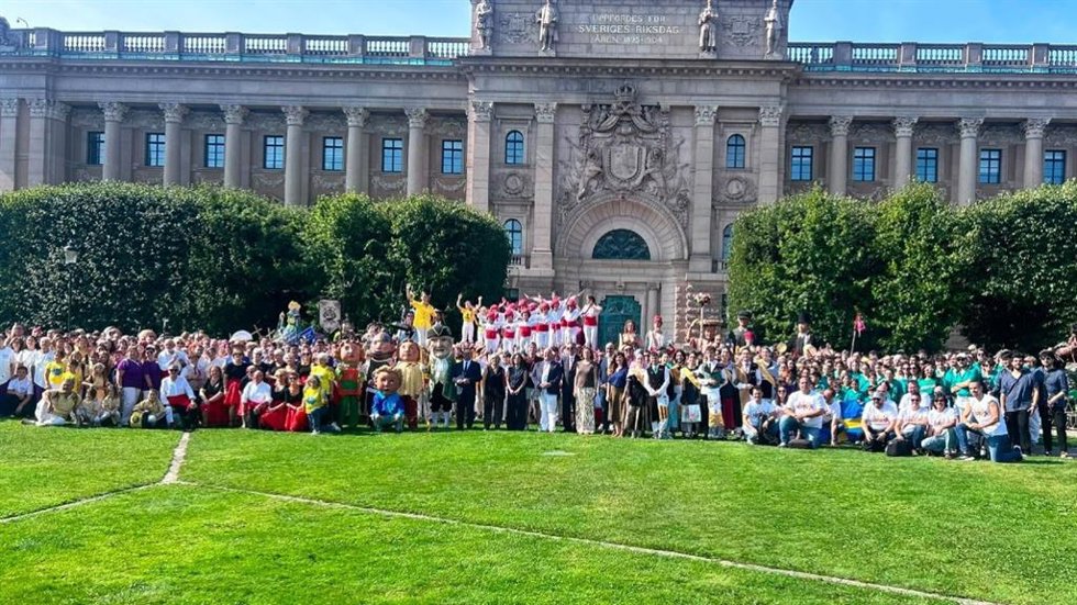 Asistentes catalanes en el Encuentro de Adifolk en Estocolmo.