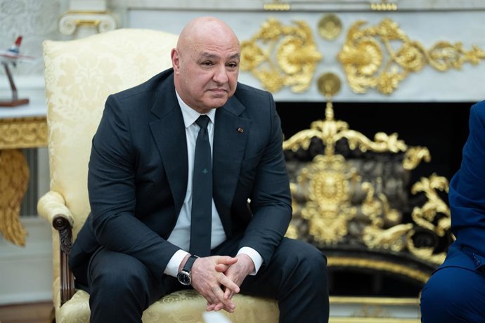 July 21, 2026, Washington, District Of Columbia, USA: President Joseph Aoun of the Republic of Lebanon as he meets with United States President Donald J Trump in the Oval Office of the White House in Washington, DC, USA, on Tuesday, July 21, 2026.  Aoun i