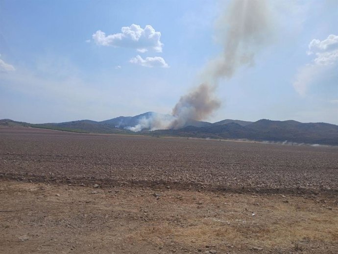 Incendio forestal en la Sierra de Algairén, entre Almonacid de la Sierra y Alpartir.