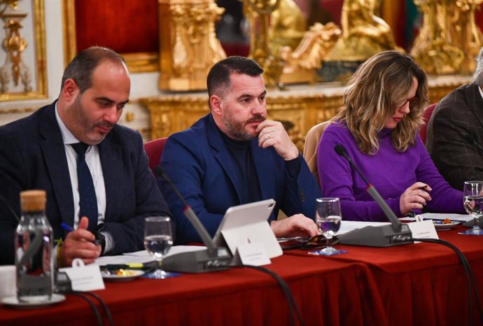 Archivo - Andrés Clavijo, diputado de Fondos Europeos, Fomento y Empleo de la Diputación de Cádiz, en el pleno. ARCHIVO.