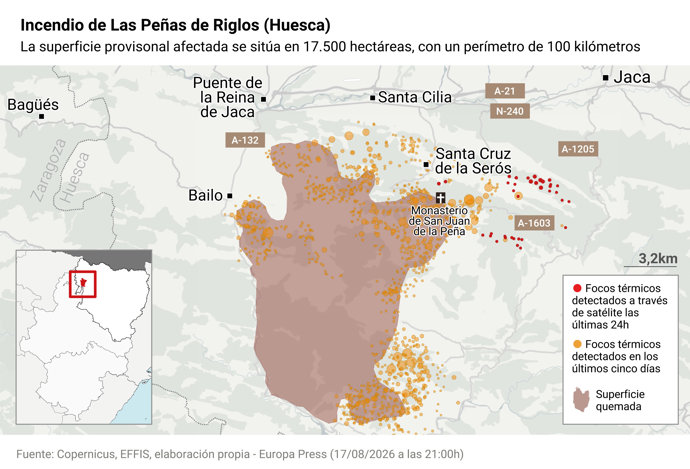 Incendio en Peña de Riglos (Huesca)