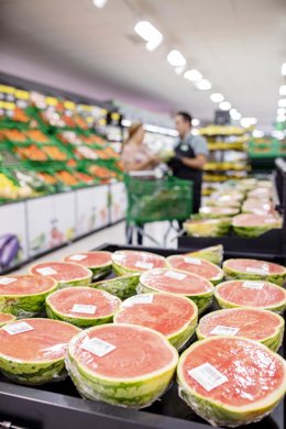 Lineal de fruta y verdura de Mercadona.