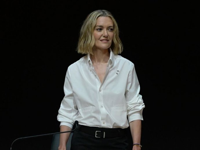 Marta Ortega durante la celebración de la Junta General Ordinaria de Accionistas del grupo Inditex, a 7 de julio de 2026, en Arteixo, A Coruña