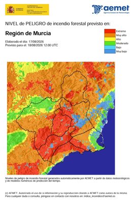 Nivel de riesgo de incendio forestal