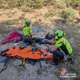 Rescate de un parapentista en La Pinilla, en Cerezo de Arriba (Segovia).