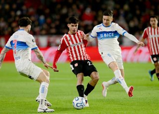 Futbol, Estudiantes de La Plata vs Universidad Catolica  Copa Libertadores 2026. Accion durante el partido  de Copa Libertadores  disputado en el Estadio Jorge Luis Hirschi de La Plata, Argentina. 11/08/2026 Ignacio