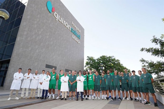 Desayuno con la prensa en el  Hospital Quiron Malaga. Unicaja. Temporada 2026-2027. Equipo, grupo, plantilla, fotografía de equipo.