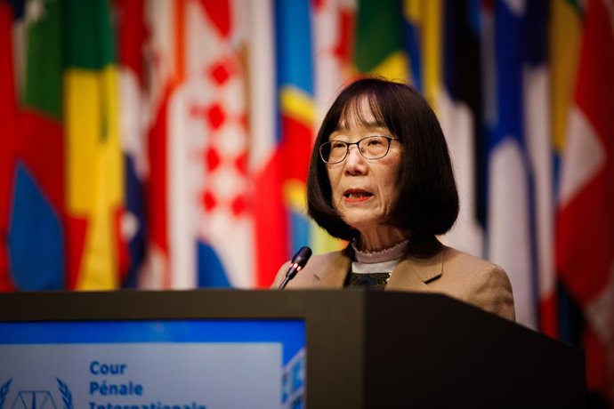 Archivo - Arquivo - A presidente do TPI, Tomoko Akane, durante a reunião anual da instituição