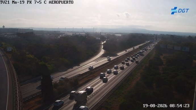Retenciones en la autopista de Llucmajor, en sentido Palma.