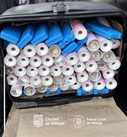 Intervenidos y destruidos en Málaga unos 27 kilogramos de sushi transportados en el maletero de una motocicleta sin la adecuada refrigeración