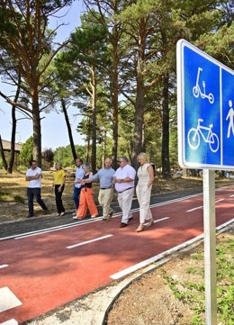 Inauguración del nuevo carril bici en Aguilar de Campoo.