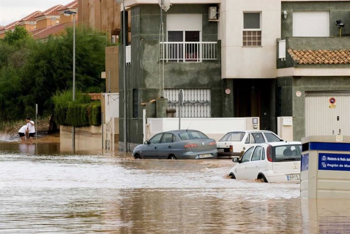 Archivo - Imagen de archivo de inundaciones en Cartagena (Murcia)