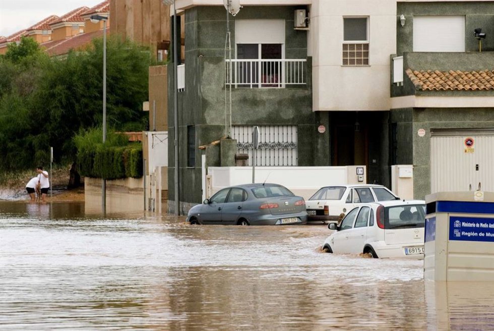 Archivo - Imagen de archivo de inundaciones en Cartagena (Murcia)
