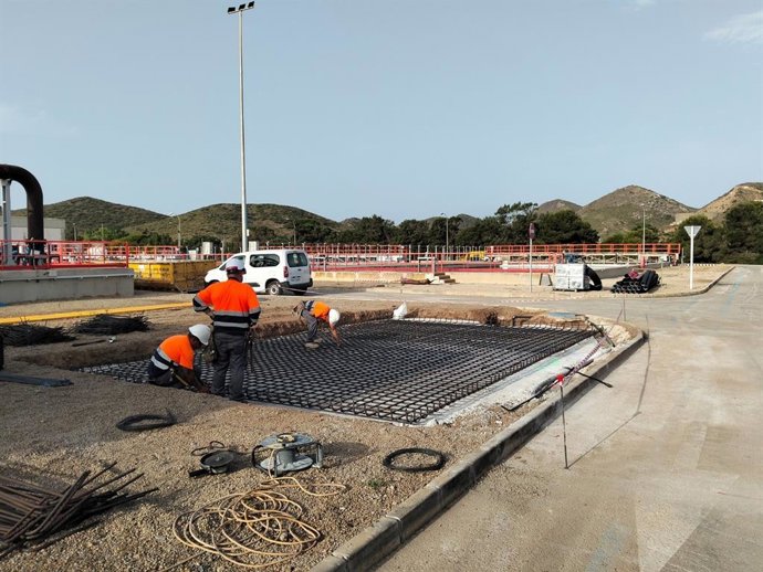Imagen de las actuaciones que se están realizando en la EDAR Mar Menor Sur