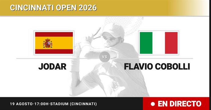 Rafael Jodar - Flavio Cobolli: resumen y estadísticas del partido de Octavos de final de Cincinnati Open