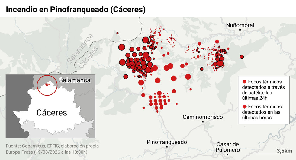 Incendio en Pinofranqueado (Cáceres)