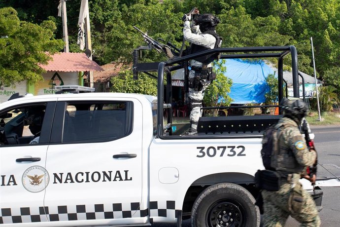 Archivo - Agentes de la Guardia Nacional de México, en Apatzingán, estado de Michoacán. 