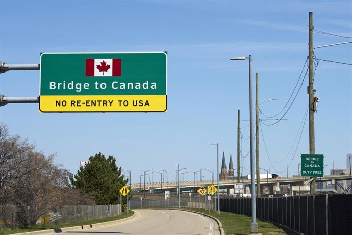 Archivo - Frontera entre Estados Unidos y Canadá.