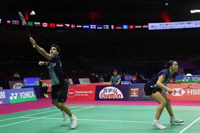 Rubén García e Lucía Rodríguez, durante uma partida.