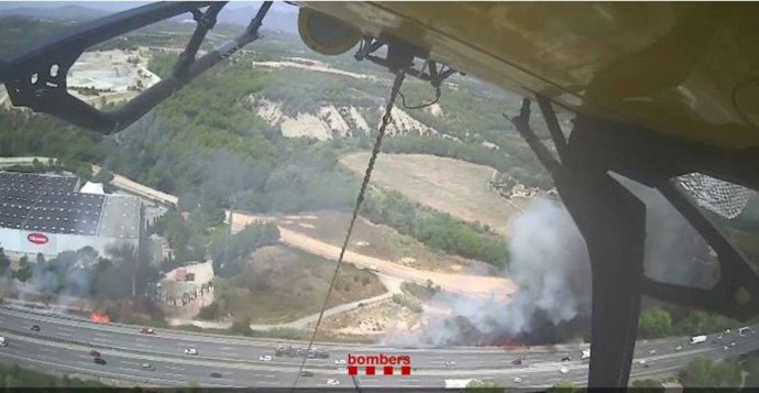 Imagen aérea del incendio