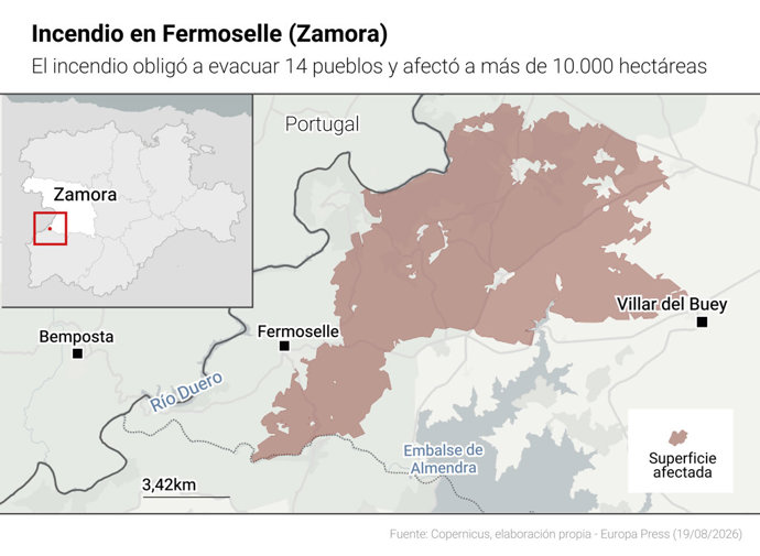 Incendio en Fermoselle (Zamora)