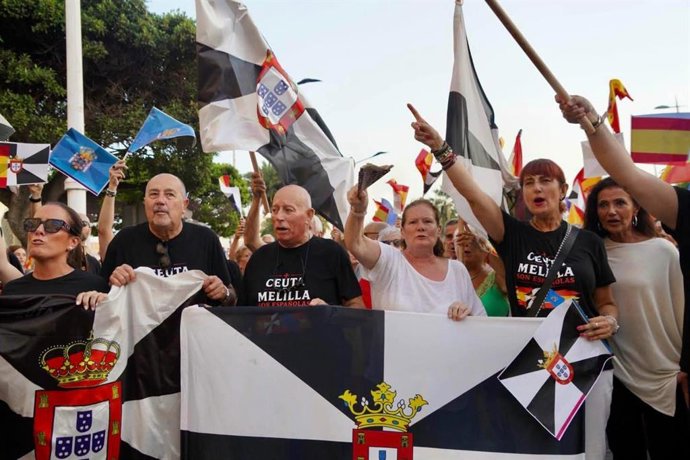 Concentración celebrada el pasado martes en Melilla en apoyo a Ceuta.