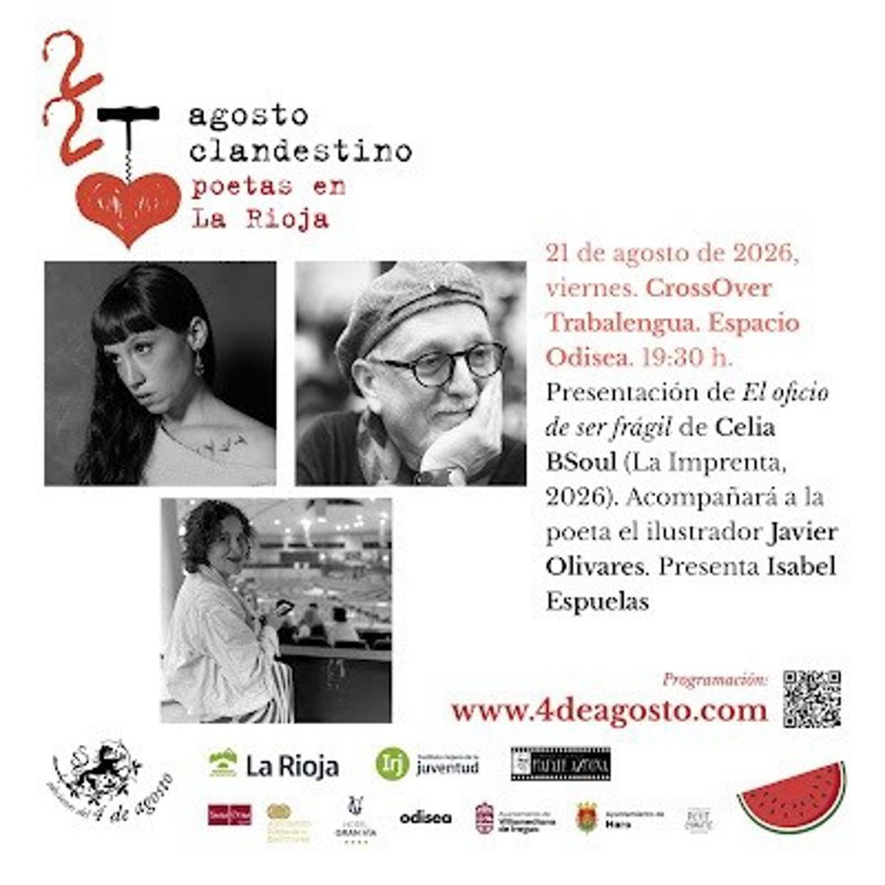 Recital y presentación este viernes de los trabajos de Celia BSoul y Javier Olivares en #agostoclandestino