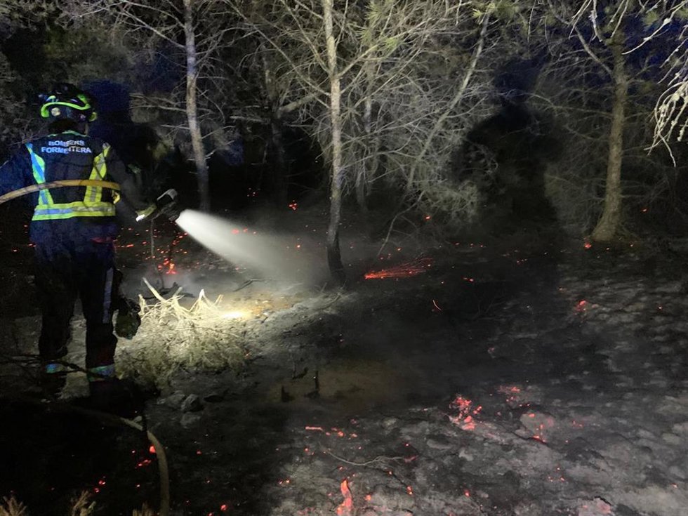 Un incendio forestal calcina en Formentera 70 m2 de vegetación