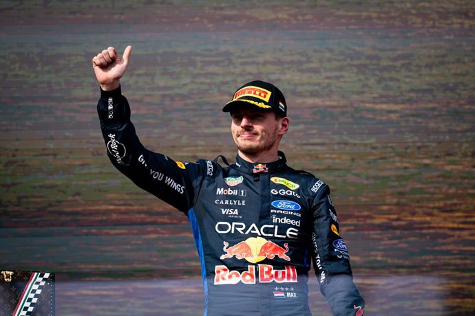 July 26, 2026, Budapest, Pest, Hungary: Max Verstappen (NLD) (Oracle Red Bull Racing) on the podium after the race of the Formula 1 Aws Hungarian Grand Prix 2026 at the Hungaroring