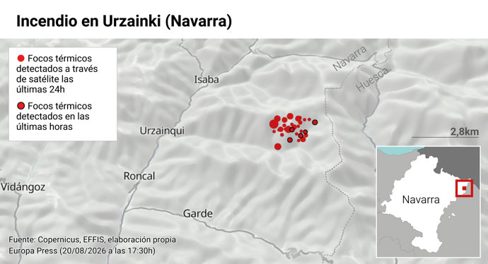 Incendio en Urzainki (Navarra)