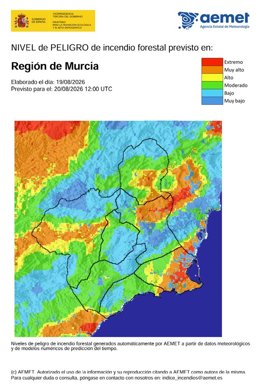Nivel de riesgo de incendio forestal