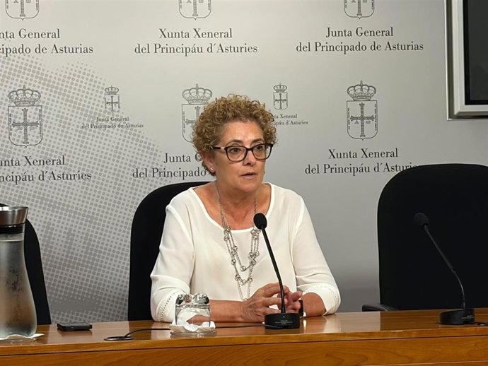 La diputada del PP, Gloria García, en rueda de prensa.