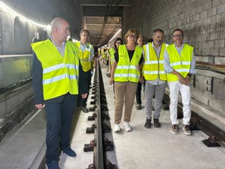 (I-D) Clavegueres, Bonet, Flores i Camps en una visita al tram aquest dijous
