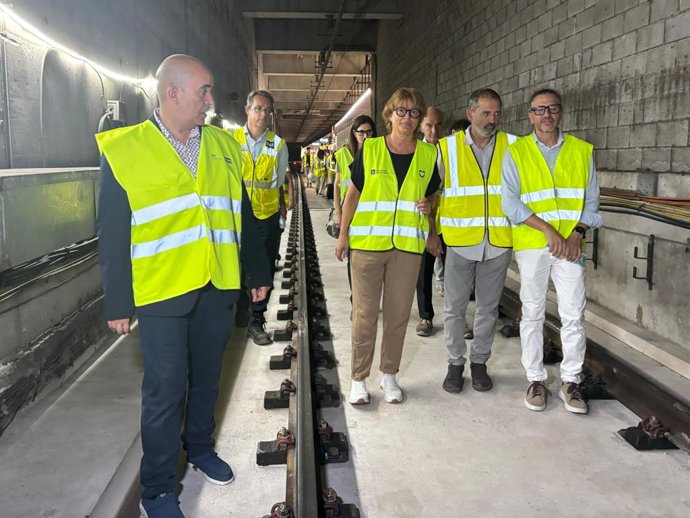 (I-D) Clavegueres, Bonet, Flores i Camps en una visita al tram aquest dijous