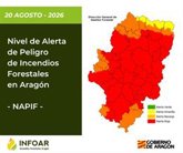 Foto: Activada la alerta roja de incendios forestales en 17 zonas de Aragón