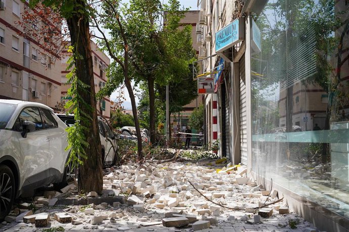 Imágenes de los destrozos causado por el terremoto en Granada. A 18 de agosto de 2026 en Granada, Andalucía (España). 