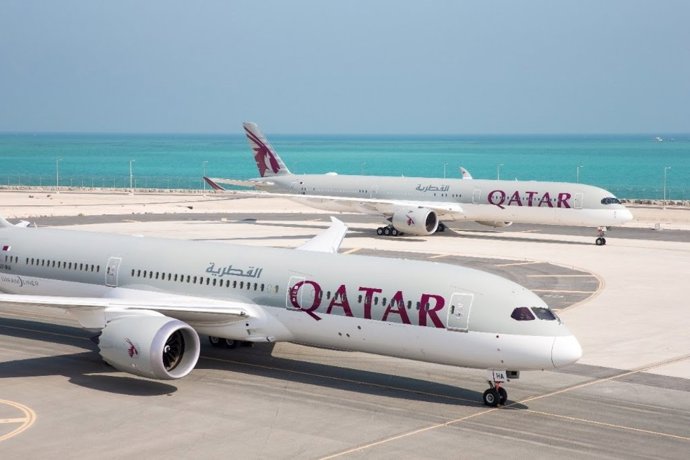 Archivo - Aviones de Qatar Airways.