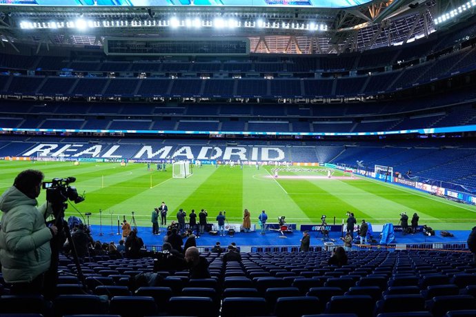 Archivo - Arquivo - Vista geral do interior do estádio durante o dia de treino do AS Monaco, antes da partida da 7ª rodada da fase de grupos da Liga dos Campeões da UEFA 2025/26 contra o Real Madrid, no Estádio Bernabéu, em 19 de janeiro, em Madri, Espanh