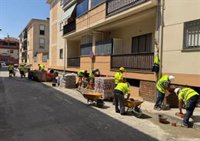 Avanzan en los trabajos de refuerzo de los edificios desalojados en Las Gabias (Granada) por los terremotos