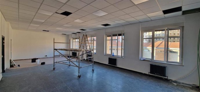 Vista de los nuevos espacios que se adecúan en la Escuela de Arte y Superior de Diseño en Pamplona.