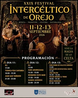 Cartel Festival Intercéltico de Orejo de 2026